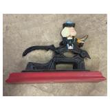 Vintage Cast Iron Nut Cracker On Wooden Base-