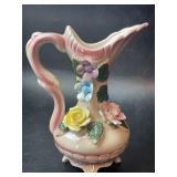 Vintage Capodimonte Style Pitcher Vase Porcelain