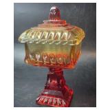 Jeannette Glass Wedding Bowl & Cover Lid Ruby