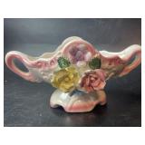 Vintage Capodimonte Porcelain Floral Basket Sugar