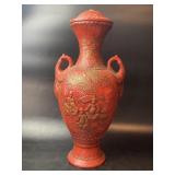 Chinese Cinnabar Carved Lacquer Vase (Damaged)