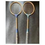 (2) Vintage Wooden Badminton Rackets