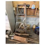 Step Ladder(broke) & assorted scrap wood