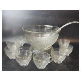 Punch Bowl Set W/ 20 Cups & Ladle