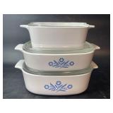 3 Pc. Set CorningWare Casserole Dishes W/ Lids