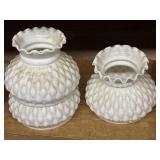 3 Milk Glass Shades