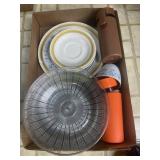 Tray Lot Of Assorted Items Including Plates,