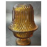 Vintage Indiana Glass Amber Fairy Lamp Light