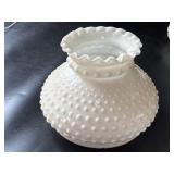 Milk Glass Hobnail Oil Lamp Shade
