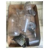 Tray Lot Of Assorted Jars, Trinket Tray, Trinket