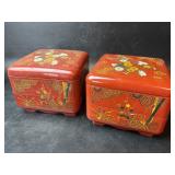 2) Oriental Lacquered Jewelry Boxes