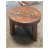 10ï¿½ Wooden Stool W/ Hand Painted Duck