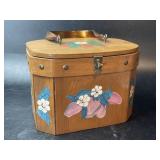 Vintage Bentwood Decoupage Purse/Sewing Basket