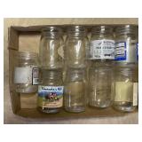 Tray Lot Of Assorted (9) Pint Jars