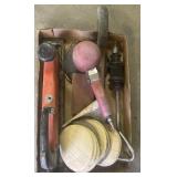 Tray Lot Of Assorted Items Including Sandpaper,