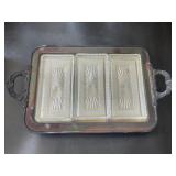Vintage Leonard Silver Plated Hors Dï¿½oeuvre Tray