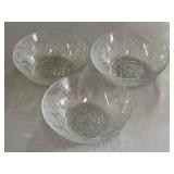 3 Hibiscus Glass Bowls