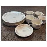 13 Pieces of Homer Laughlin, Gold Rose floral