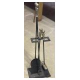 Cast Iron/Brass Fireplace Tool Set 5 Pc.