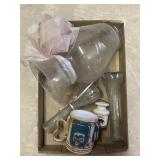 Tray Lot Of Assorted Items Including Coffee Mug,
