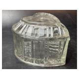 Vintage Clear Covered Heart Candy Dish (As