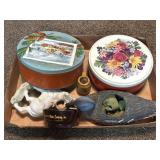 Tray Lot Containing Vintage Tins, Ash Tray & More