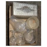 Tray Lot of Assorted Items Including Oil Lamp