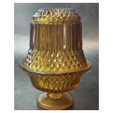 Vintage Indiana Glass Amber Fairy Lamp Light