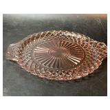 Pink Depression Handled Cake Plate