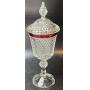 Indiana Red Flash Glass Diamond Point Pedestal
