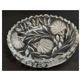 American Brilliant Cut Glass Crystal Deep Flowers