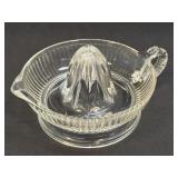 Vintage Juice Reamer Ribbed Clear Pressed Glass