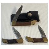 Three Lock Blade Knives as Pictured
