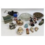 Assorted Lot As Pictured Including Ashtrays, Salt