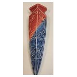 9" Ceramic Made in Japan Red and Blue Decorative
