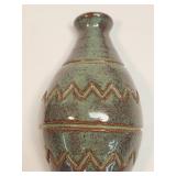 Signed Pottery Vase Wall Pocket Approx 4.5"