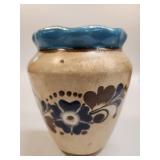 Mexico Pottery Wall Pocket with Flutted Edge with