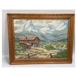Vintage Framed Paint by Numbers PBN Mid Century