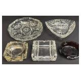 Assorted Glass Ashtrays As Pictured