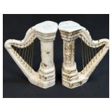 Atlas Ceramic Harp Salt & Pepper Shakers Speckled