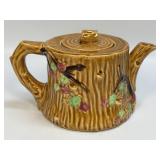 Vintage Majolica Tree Shaped Teapot Made in Japan