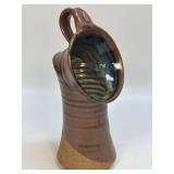 Modern Studio Art Pottery Angled Vase Vessel