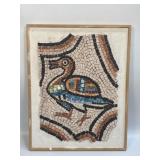 Framed Mosaic Bird Art 14ï¿½ X 17.75ï¿½