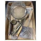 Tray Lot of Some Early Kitchen Tools  as Pictured