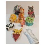 Lot with 10 Assorted Cat Figurines, Chalkware