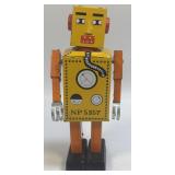 Vintage 2009 Tin Metal Robot Wind Up Toy Decor