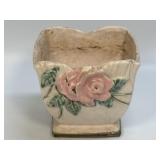 Vintage McCoy Planter Wild Rose, Embossed Pink