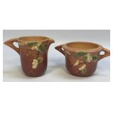 Vintage Roseville Snowberry Creamer & Sugar Set