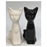 Vintage Salt and Pepper Set Black and White Cats