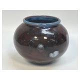 Vintage Pottery Ball Vase Signed 3.5ï¿½
